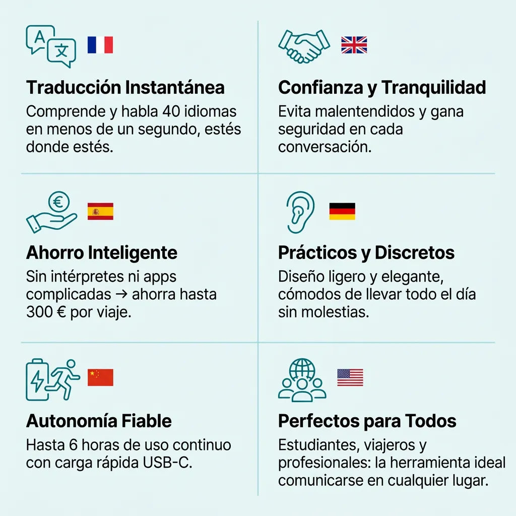 Auriculares Traductores Instantáneos™ – 40 idiomas